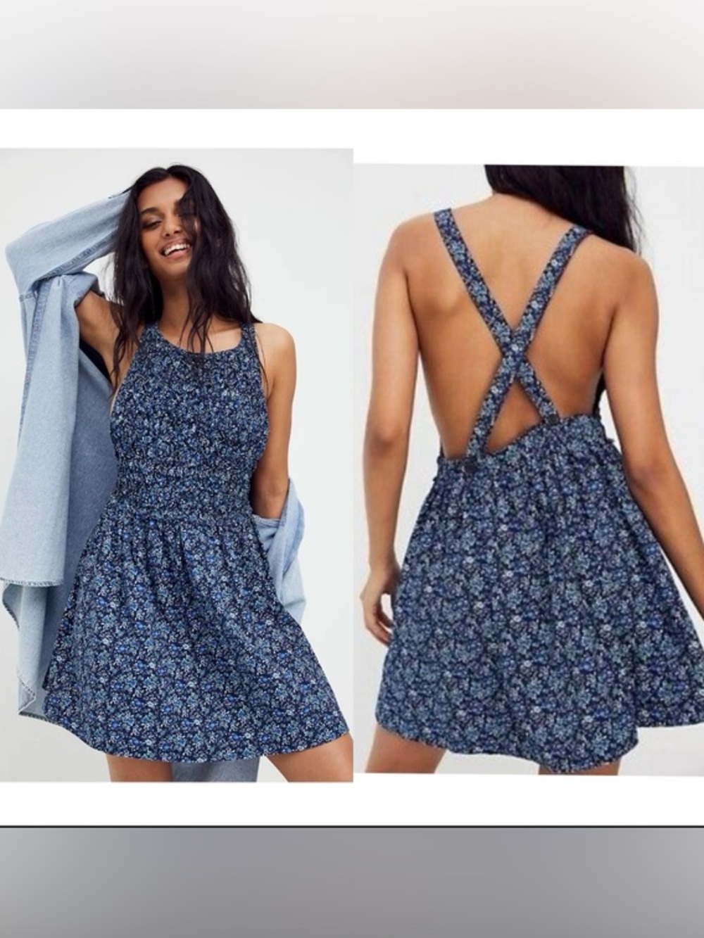 Free People Petunia Smocked Mini Dress Size XS